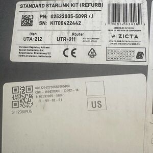 Standard Starlink Kit (Refurb) NEVER OPENED 
Switched service and didn't need